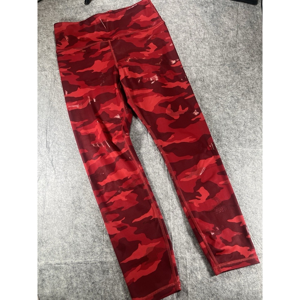 NWOT Athleta Elation Train Leggings Red Shimmer Camo Sz S Small Women's Yoga Run